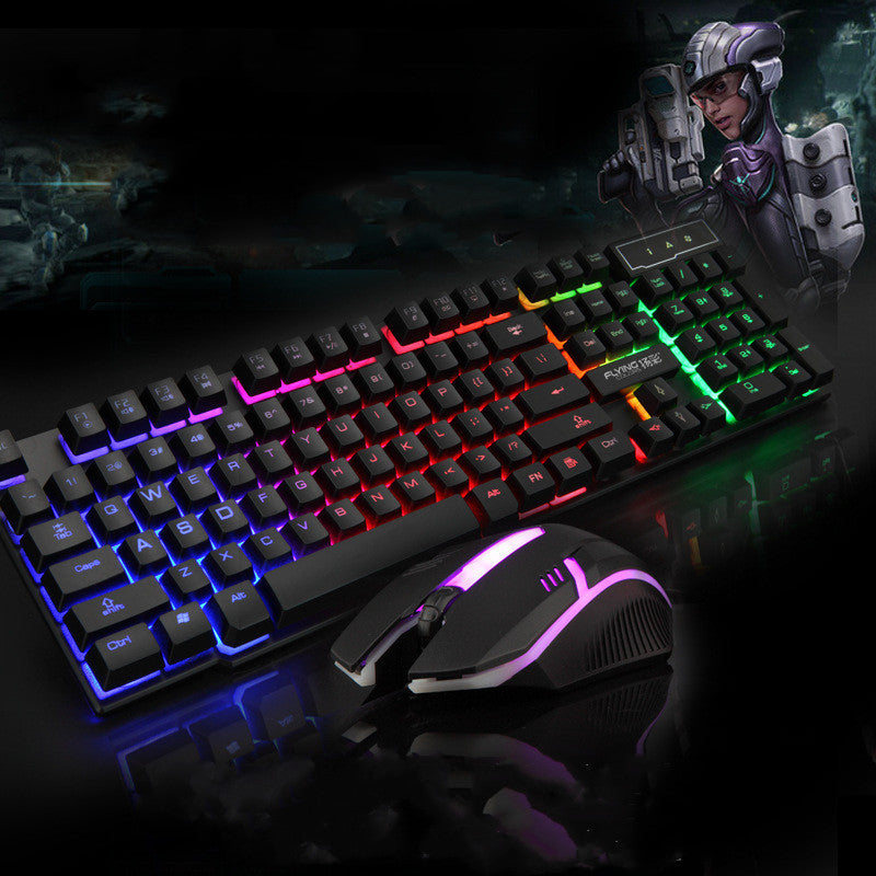 glowing keyboard and mouse set